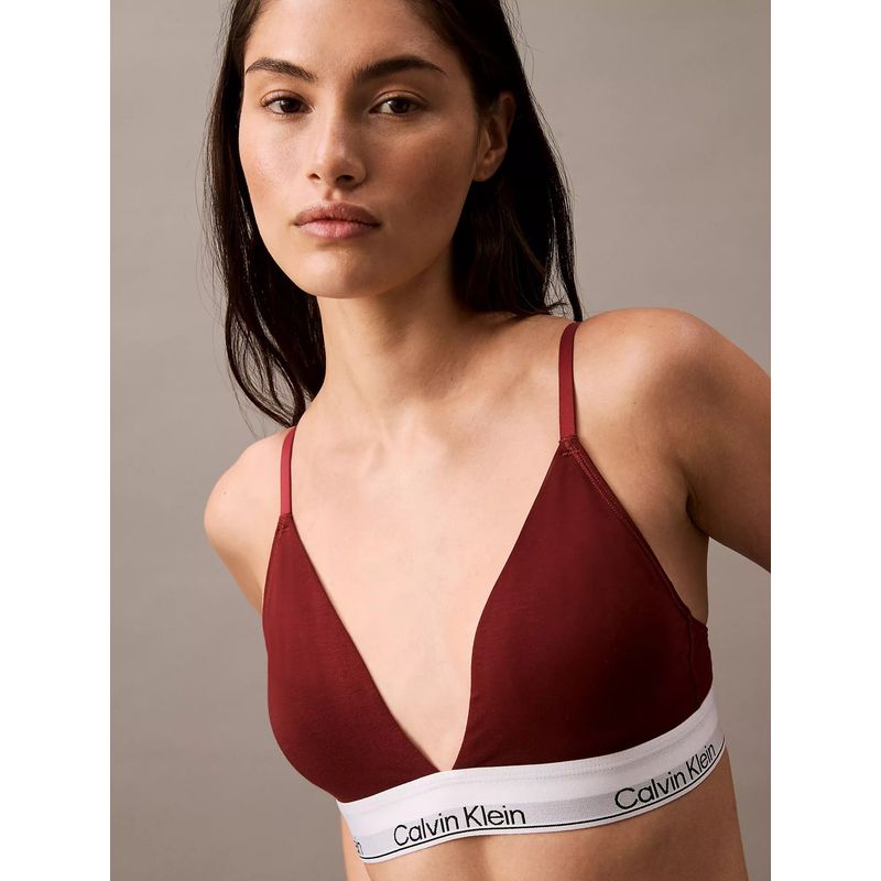 CALVIN KLEIN - Bralette Triangular Modern Cotton Burdeo Calvin Klein
