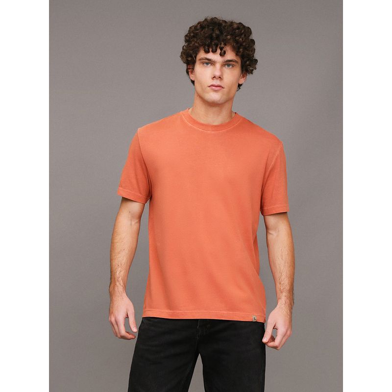 CALVIN KLEIN - Polera Washed Naranja Calvin Klein