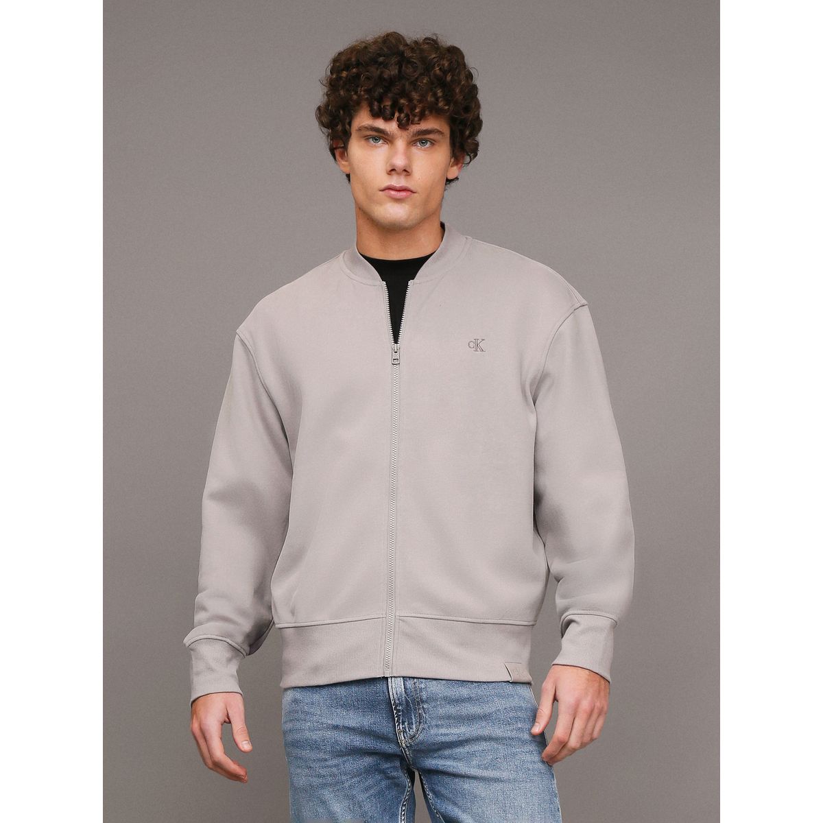 CALVIN KLEIN - Polerón Ck Embro Bomber Gris Calvin Klein