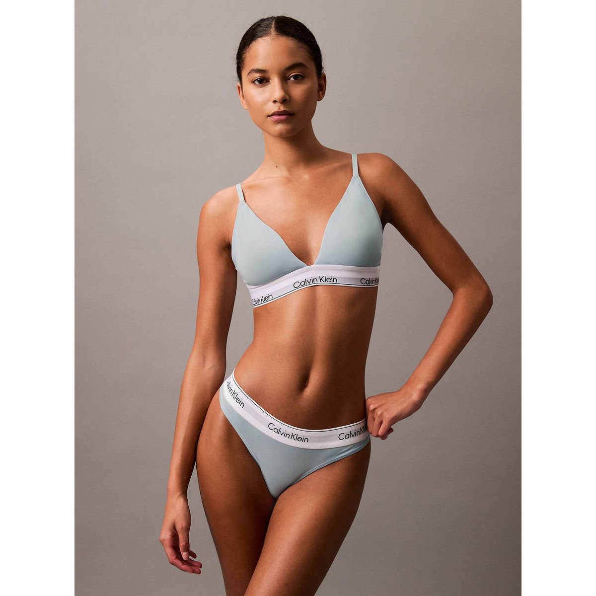 CALVIN KLEIN - Bralette Triangular Modern Cotton Celeste Calvin Klein