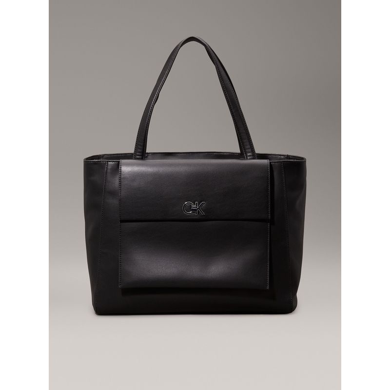 CALVIN KLEIN - Cartera Tote Ck Medium Negro Calvin Klein