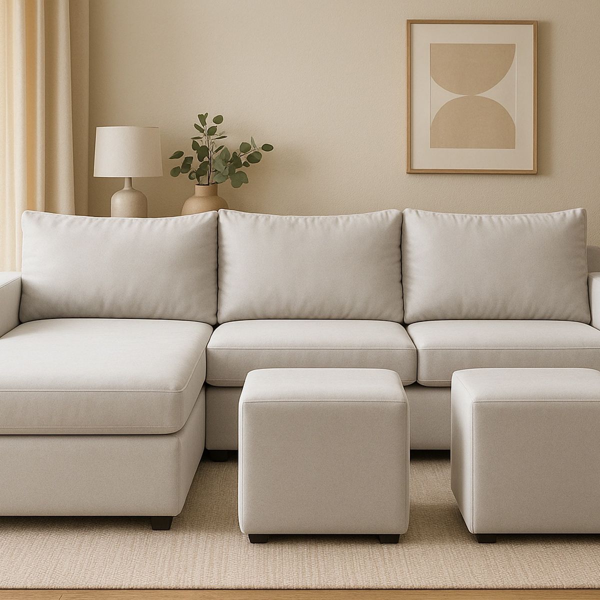 GENERICO - Sofa Seccional 3C Lusso Gris Perla Chaise Lounge Ambos Lados