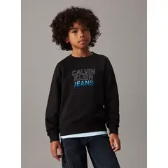 CALVIN KLEIN - Polerón Niño Gradient Flock Logo Negro