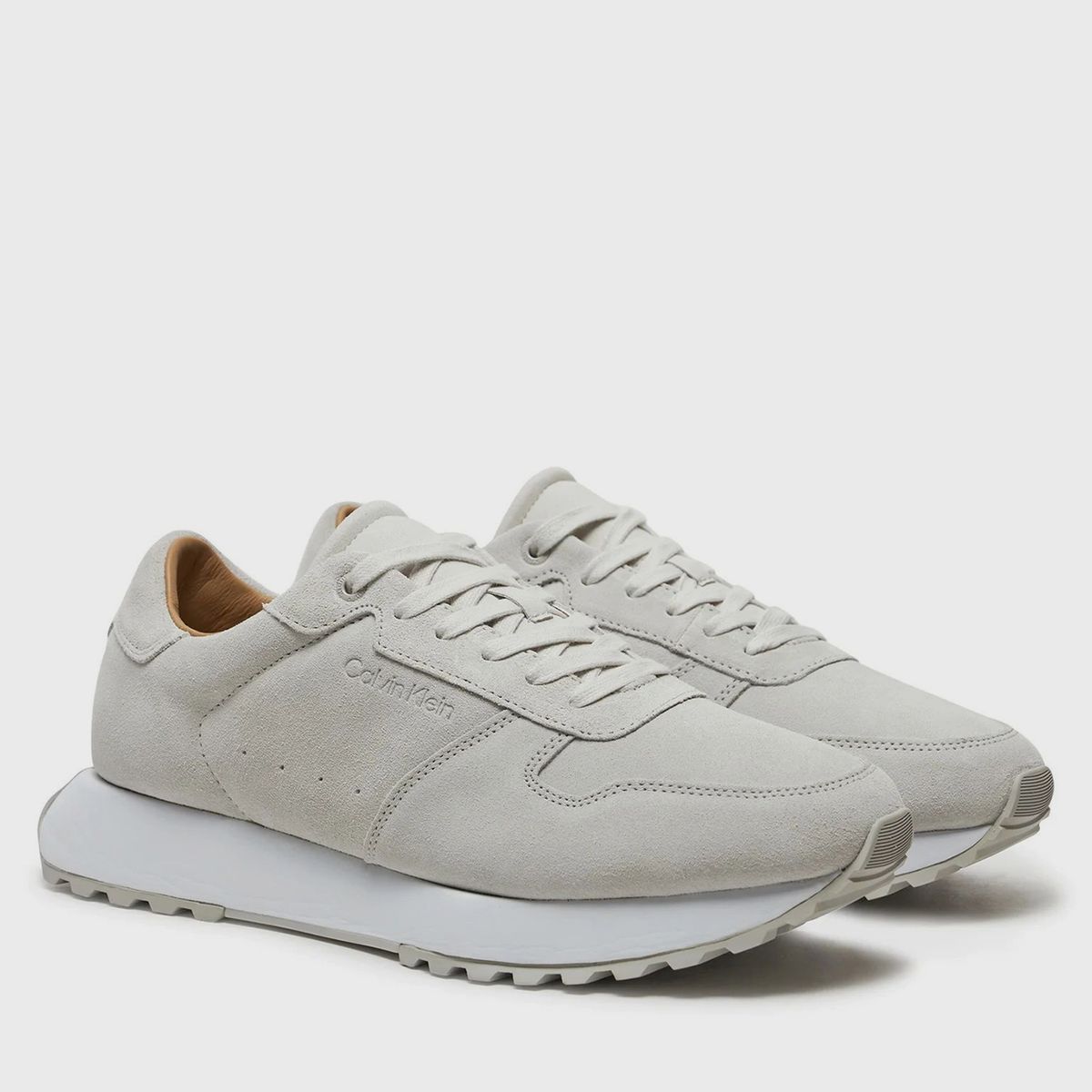 CALVIN KLEIN - Zapatillas Low Top Lace Up Suede Gris Calvin Klein