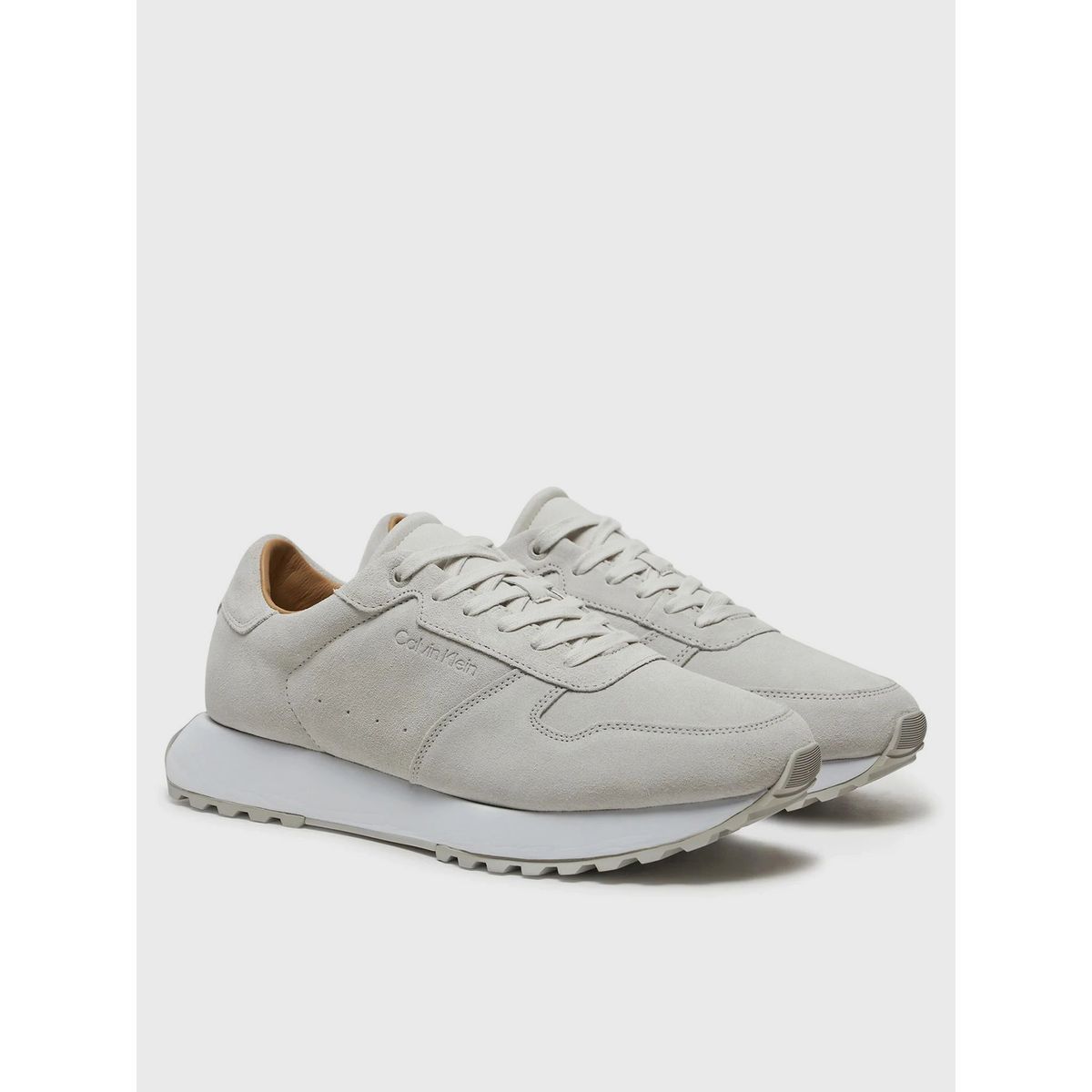 CALVIN KLEIN - Zapatillas Low Top Lace Up Suede Gris Calvin Klein