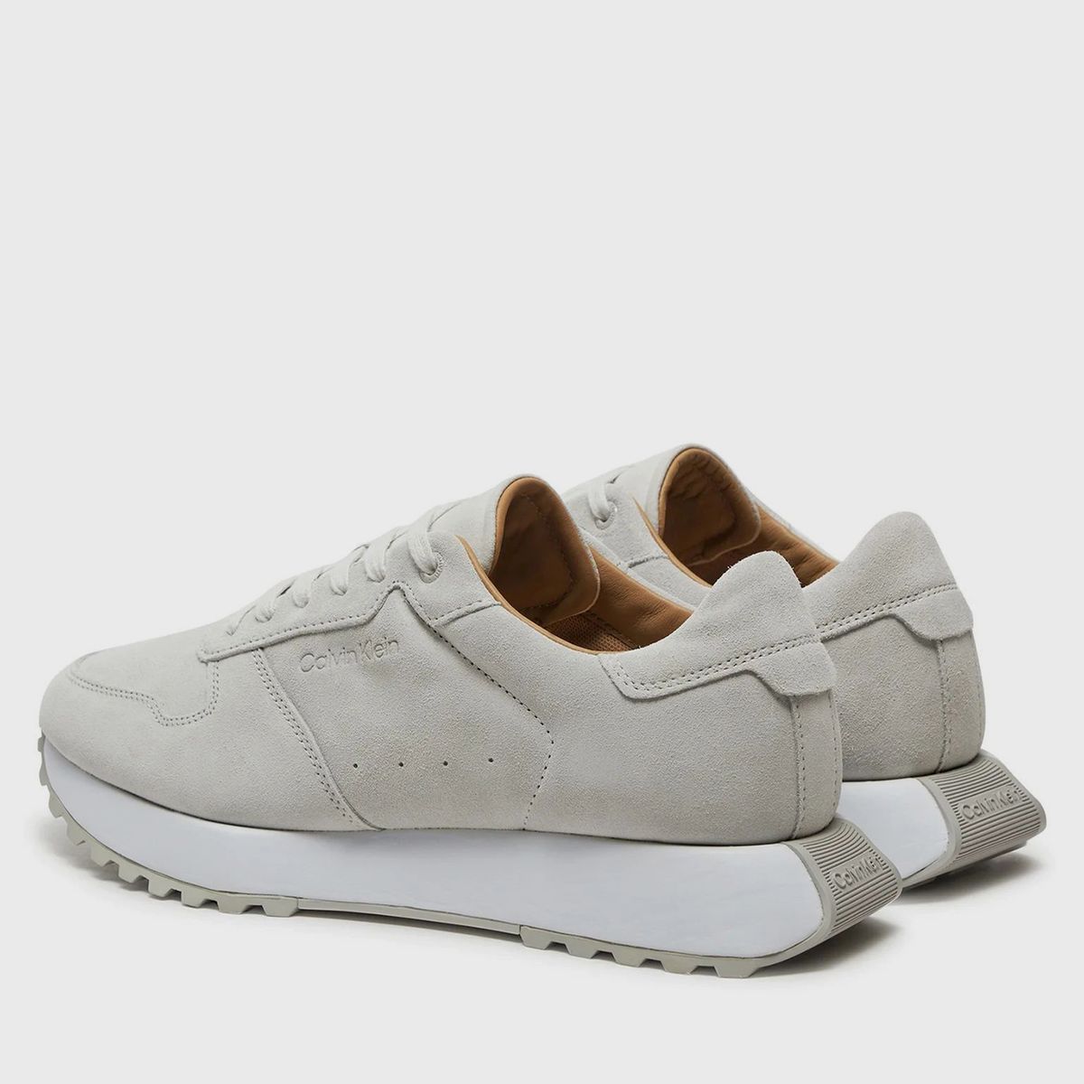 CALVIN KLEIN - Zapatillas Low Top Lace Up Suede Gris Calvin Klein