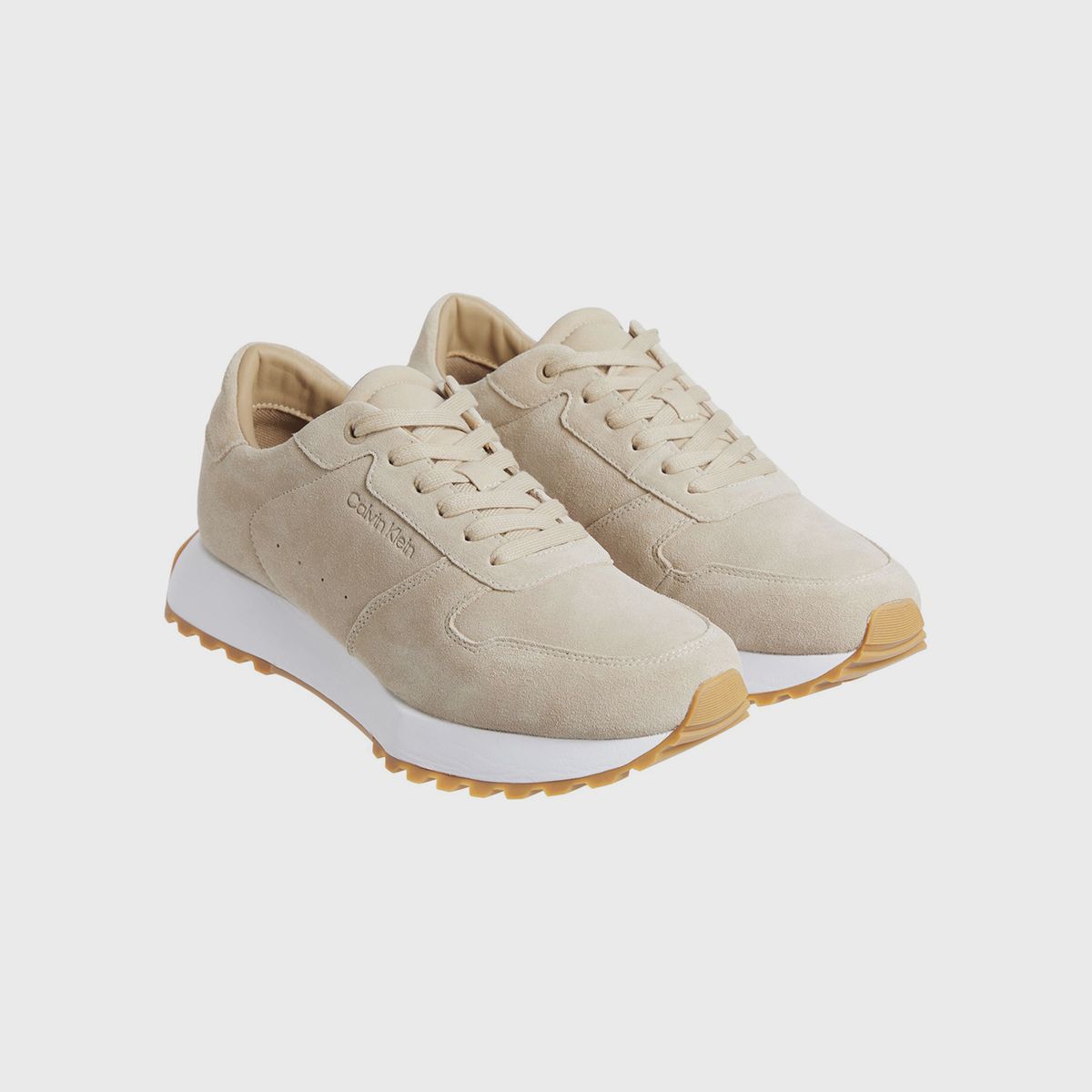 CALVIN KLEIN - Zapatillas Low Top Lace Up Suede Beige Calvin Klein