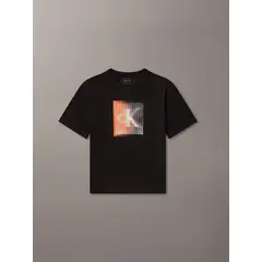 CALVIN KLEIN - Polera Niño Shifted Ck Negro