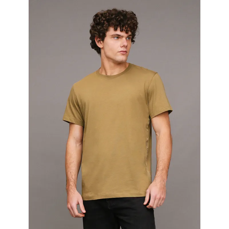 CALVIN KLEIN - Polera Logo Tape Verde Calvin Klein