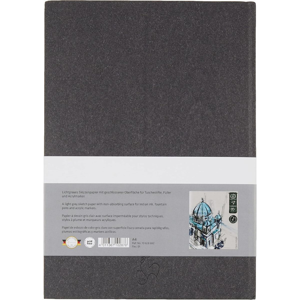 HAHNEMUHLE - Libreta Dibujo Hahnemuhle Hojas Grises 120gr 40h A4 21x30cm