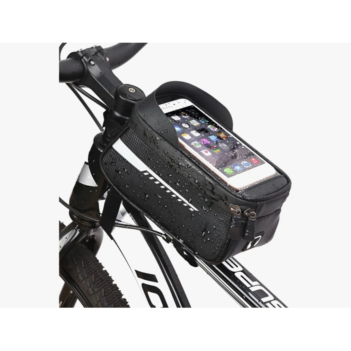GENERICO - Bolso Porta Celular Para Bicicleta Impermeable Negro