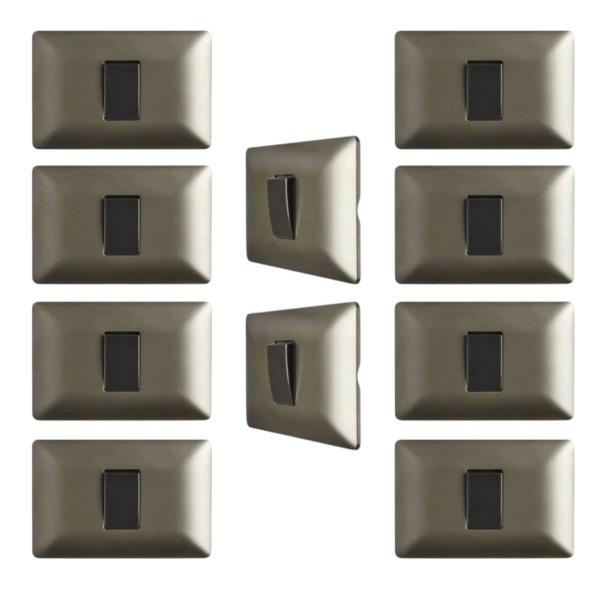 STANFORD - 10 Interruptores Champagne Simple Conmutador 9/24 SEC