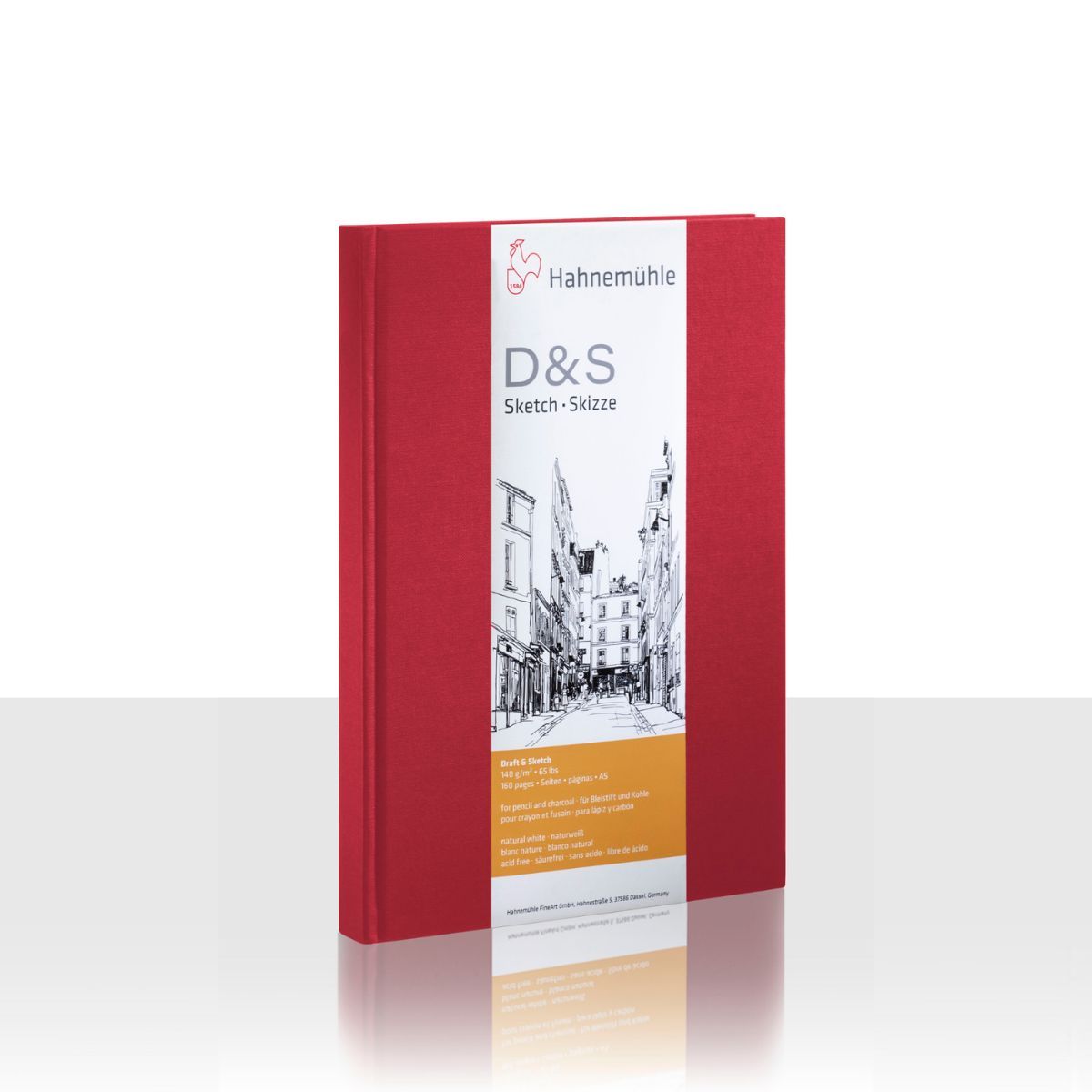 HAHNEMUHLE - Libreta Dibujo Hahnemuhle Roja 140gr 80h A5 14x21cm Vertical