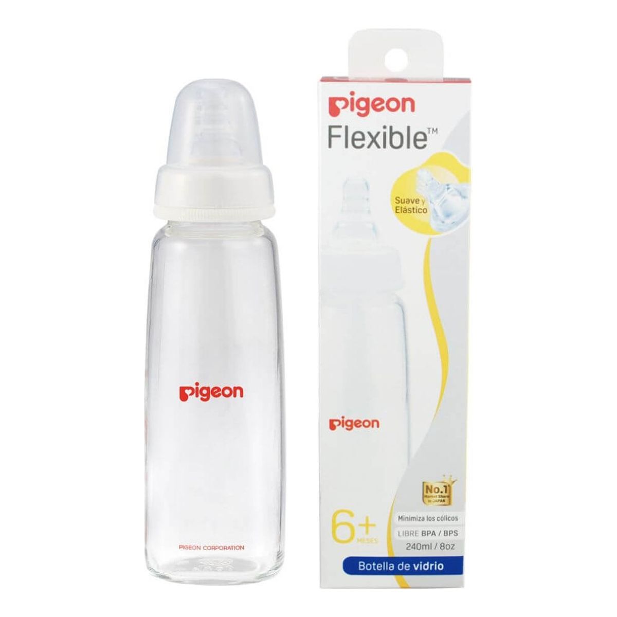 PIGEON - Biberón Pigeon Boca Standard (vidrio) 240 Ml