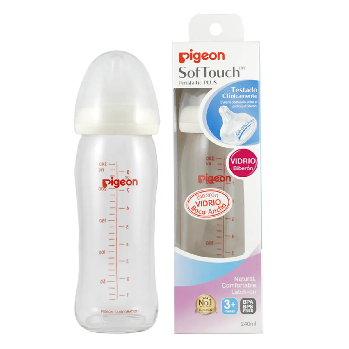 PIGEON - Pigeon Softouch Mamadera (vidrio) 240ml