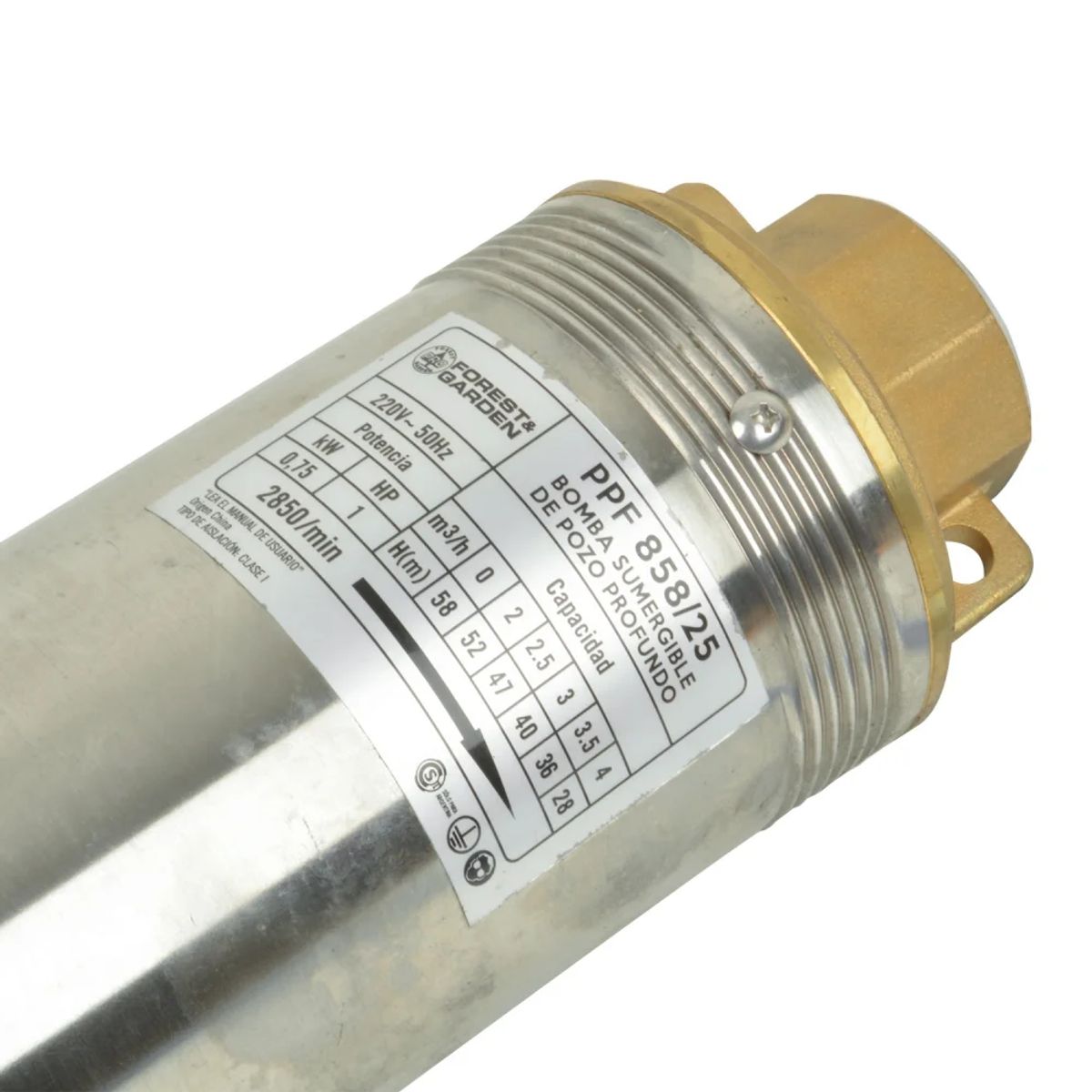 FOREST AND GARDEN - BOMBA POZO PROFUNDO 1HP PPF 858 25 FOREST GARDEN