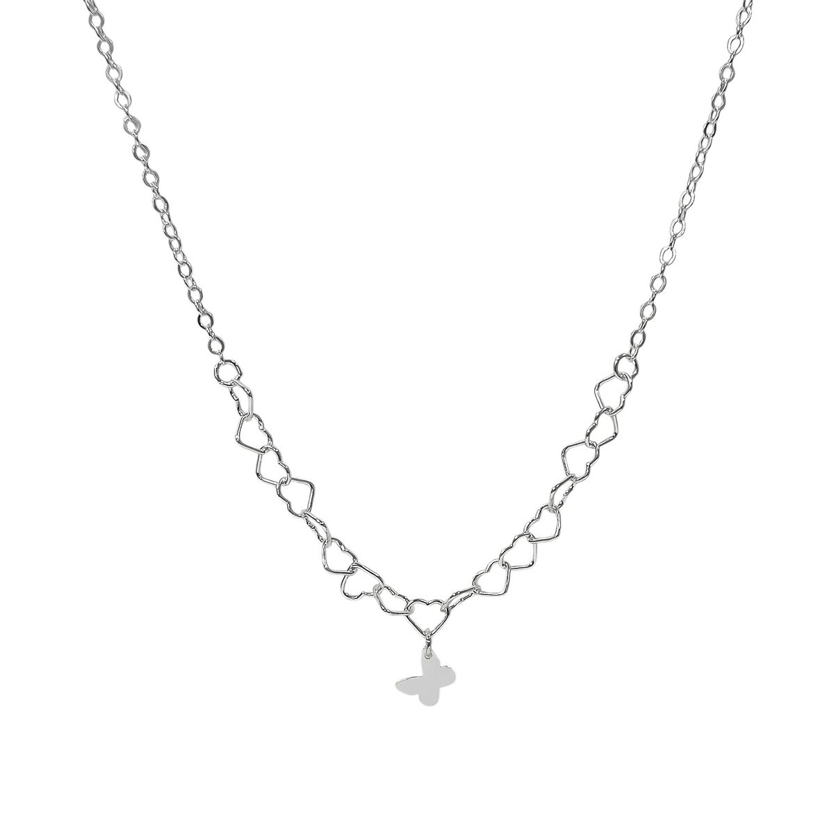 COGGIOLA - Collar Corazones Mariposa Plata Fina 925