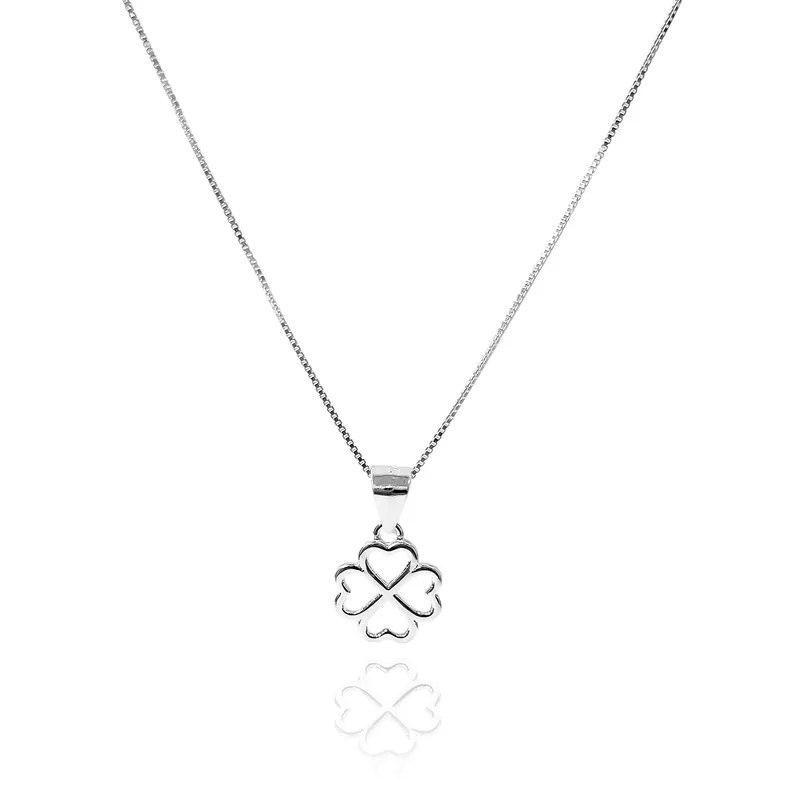 ANDREA COGGIOLA JOYAS - Collar Trébol Calado Plata Fina 925