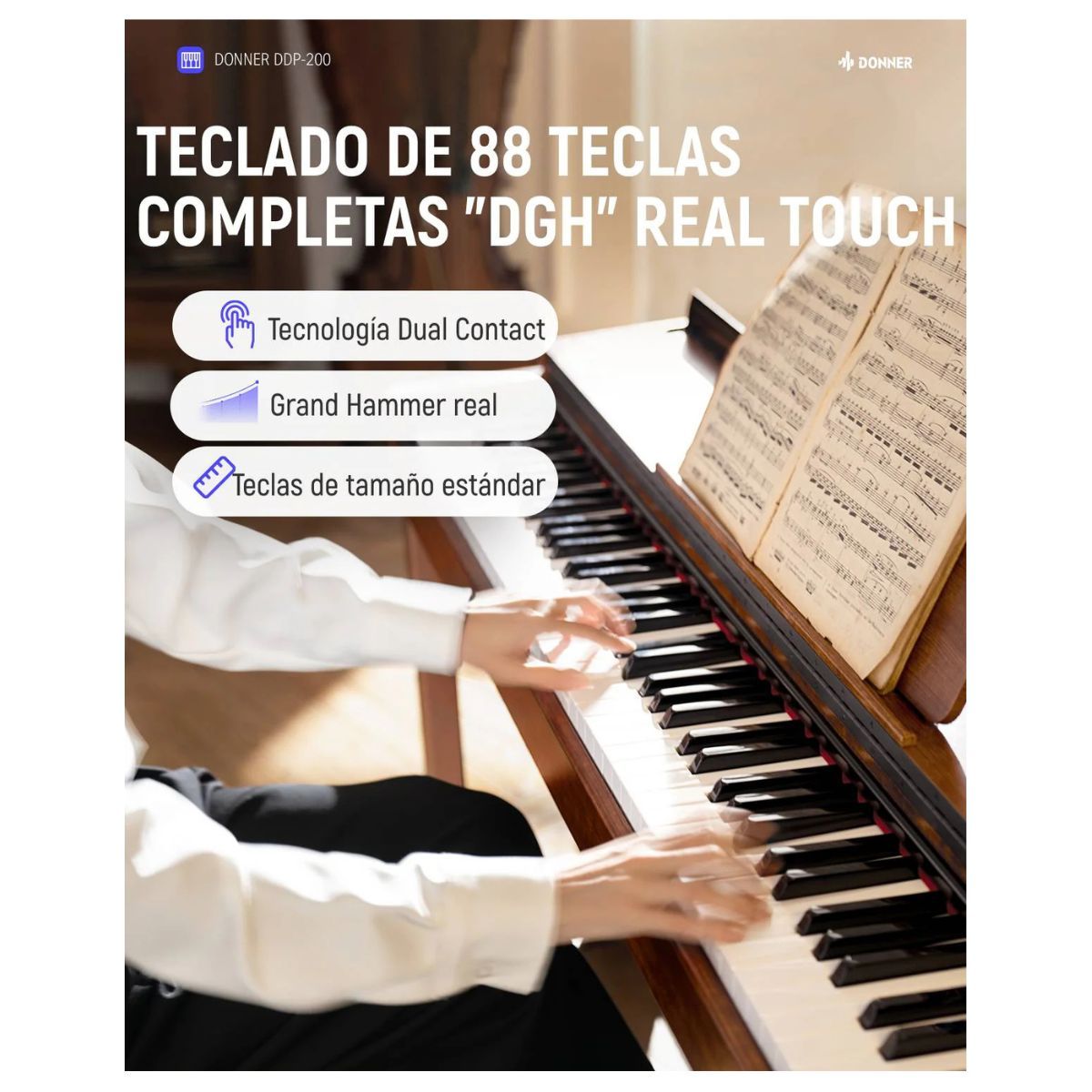 GENERICO - Piano Digital Con Mueble Donner DDP-200