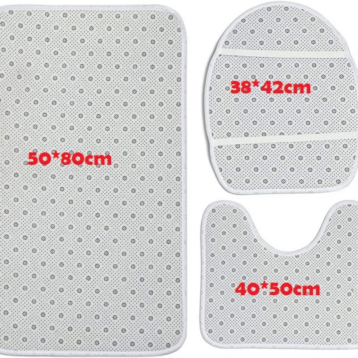 GENERICO - SET DE BAÑO 3 PIEZAS MODERNO ELEGANTE GRIS DISEÑO TRENZADO TF