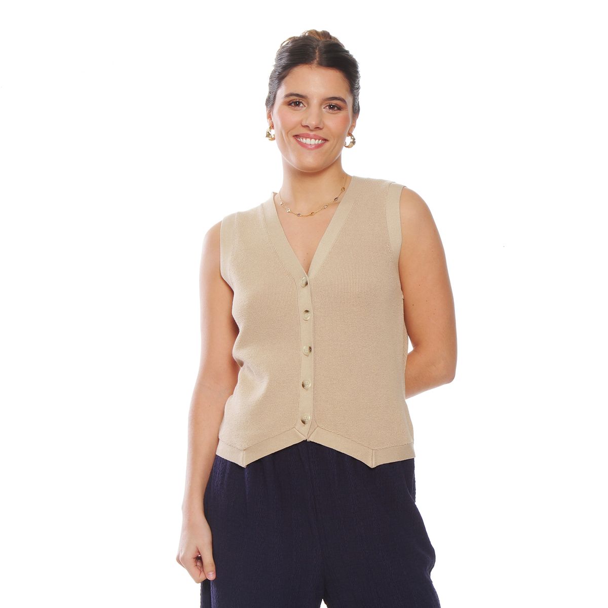 WADOS - CHALECO SIN MANGA ABOTONADO EN DELANTERO