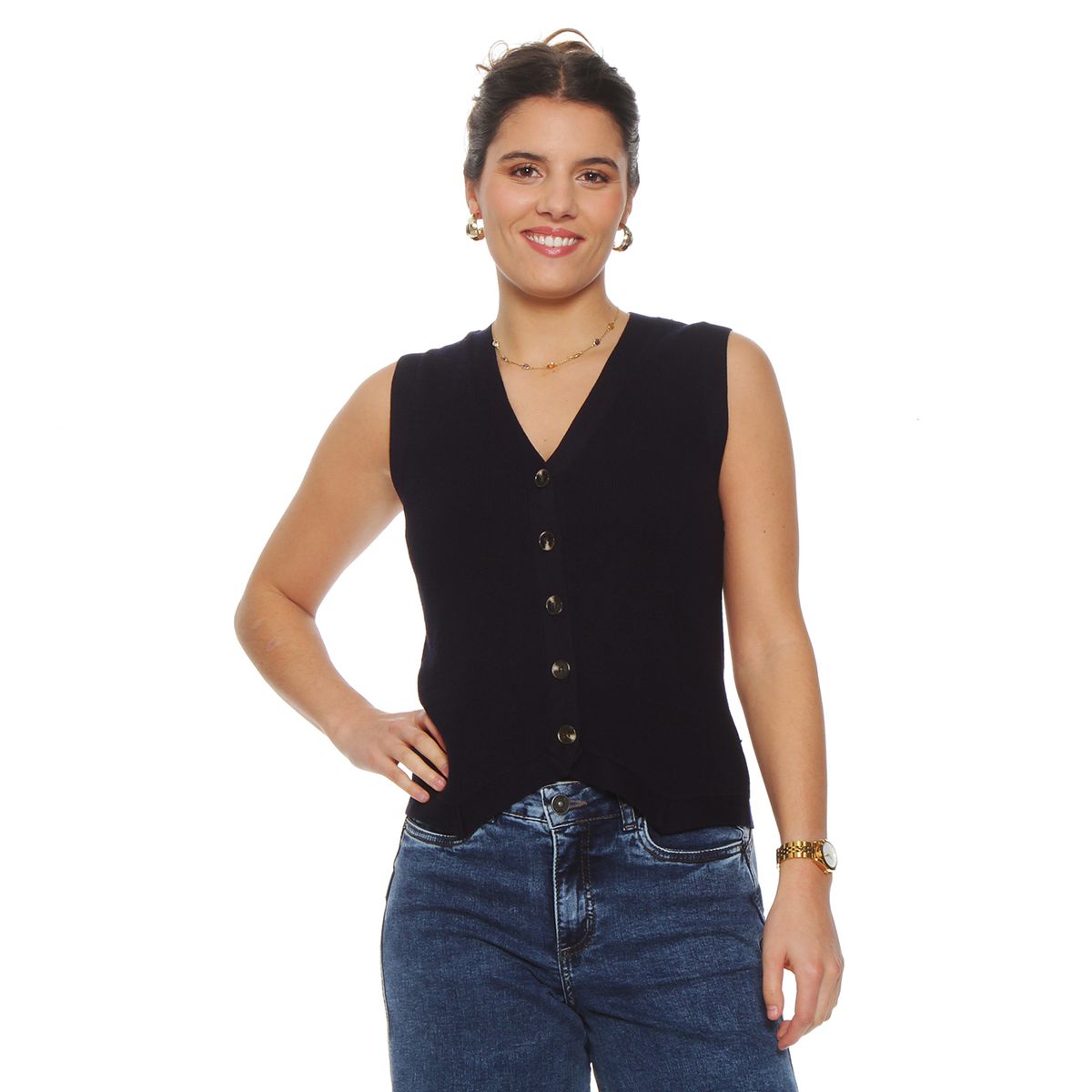 WADOS - CHALECO SIN MANGA ABOTONADO EN DELANTERO