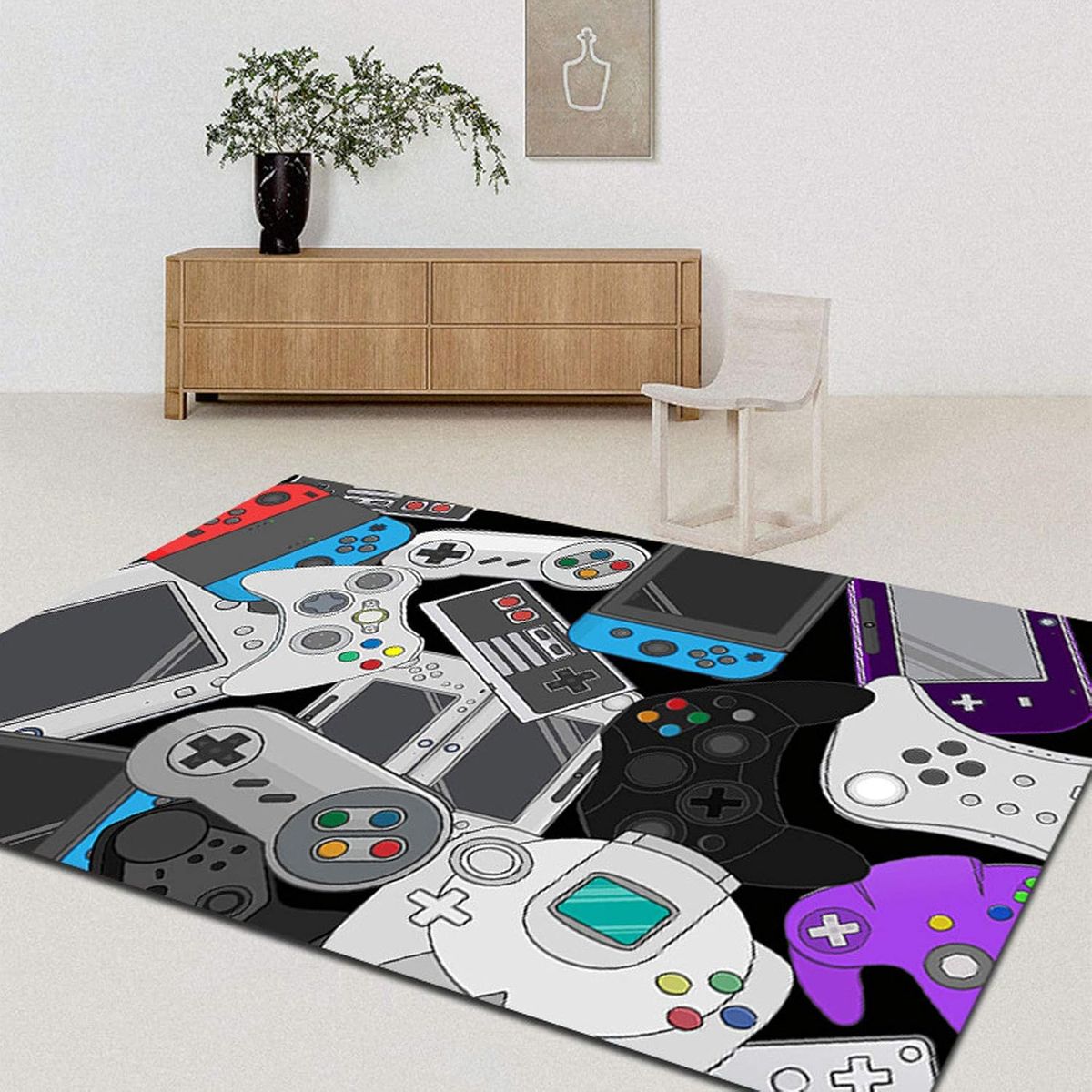 GENERICO - ALFOMBRA INFANTIL DISEÑO GAMER 120X170CM ANTIDESLIZANTE MC