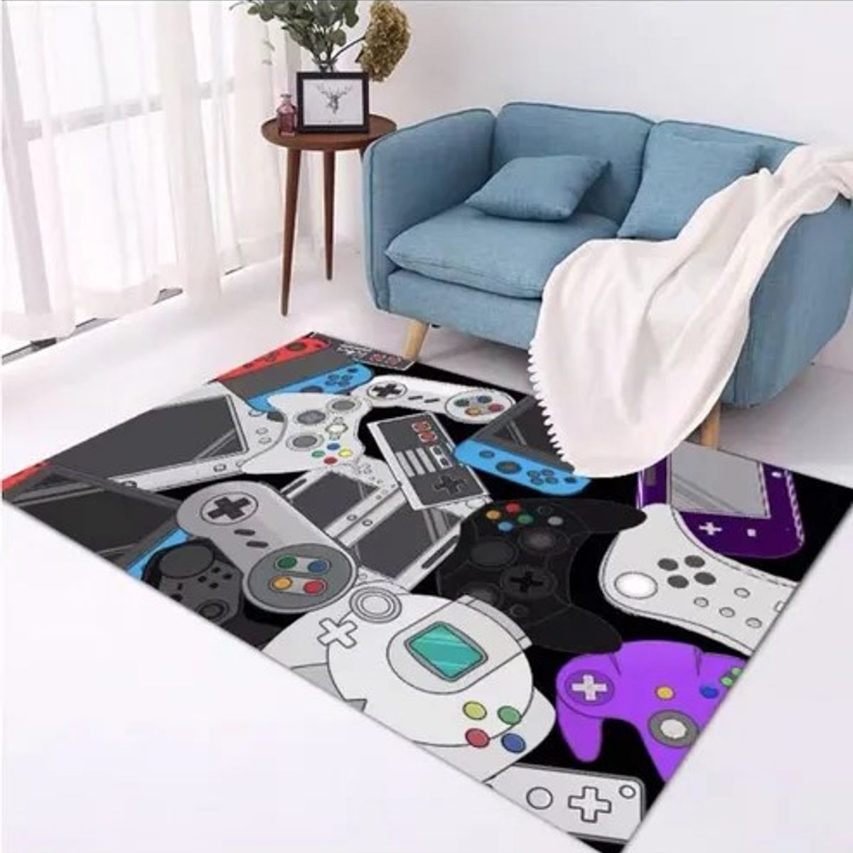 GENERICO - ALFOMBRA INFANTIL DISEÑO GAMER 120X170CM ANTIDESLIZANTE MC
