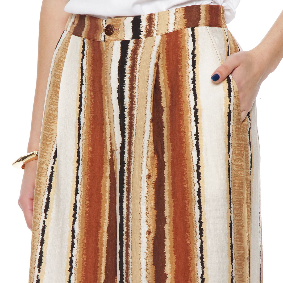 WADOS - PANTALON WIDE LEG ESTAMPADO TIRO ALTO PRETINA BASICA 1 BOTON