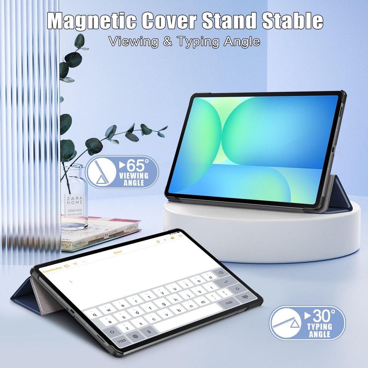 GENERICO - Funda Inteligente Para Samsung Galaxy Tab S10 Fe Plus 13.1 Azul Marino