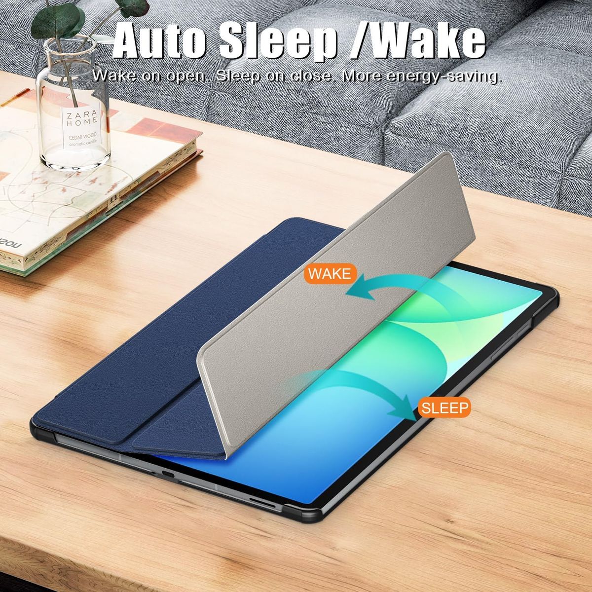 GENERICO - Funda Inteligente Para Samsung Galaxy Tab S10 Fe Plus 13.1 Azul Marino