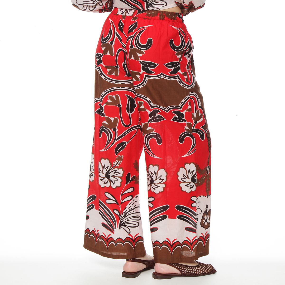 WADOS - PANTALON WIDE LEG ESTAMPADO TIRO ALTO PRETINA BASICA