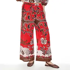 WADOS - PANTALON WIDE LEG ESTAMPADO TIRO ALTO PRETINA BASICA