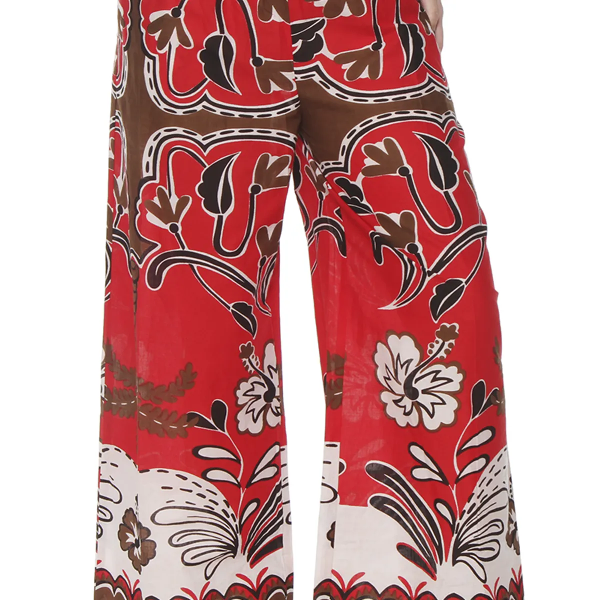 WADOS - PANTALON WIDE LEG ESTAMPADO TIRO ALTO PRETINA BASICA
