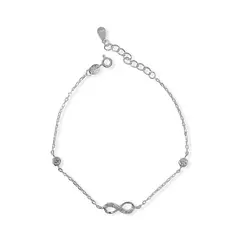 ANDREA COGGIOLA JOYAS - Pulsera Infinito Mini Punto De Luz Plata Fina 925