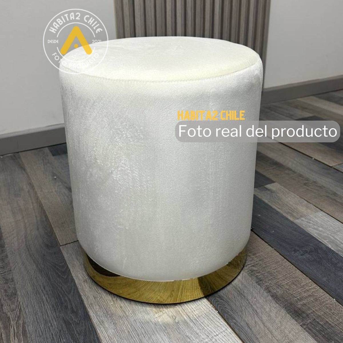 HABITA2 CHILE - Puff Felpa Gold Olivia - Blanco Crudo
