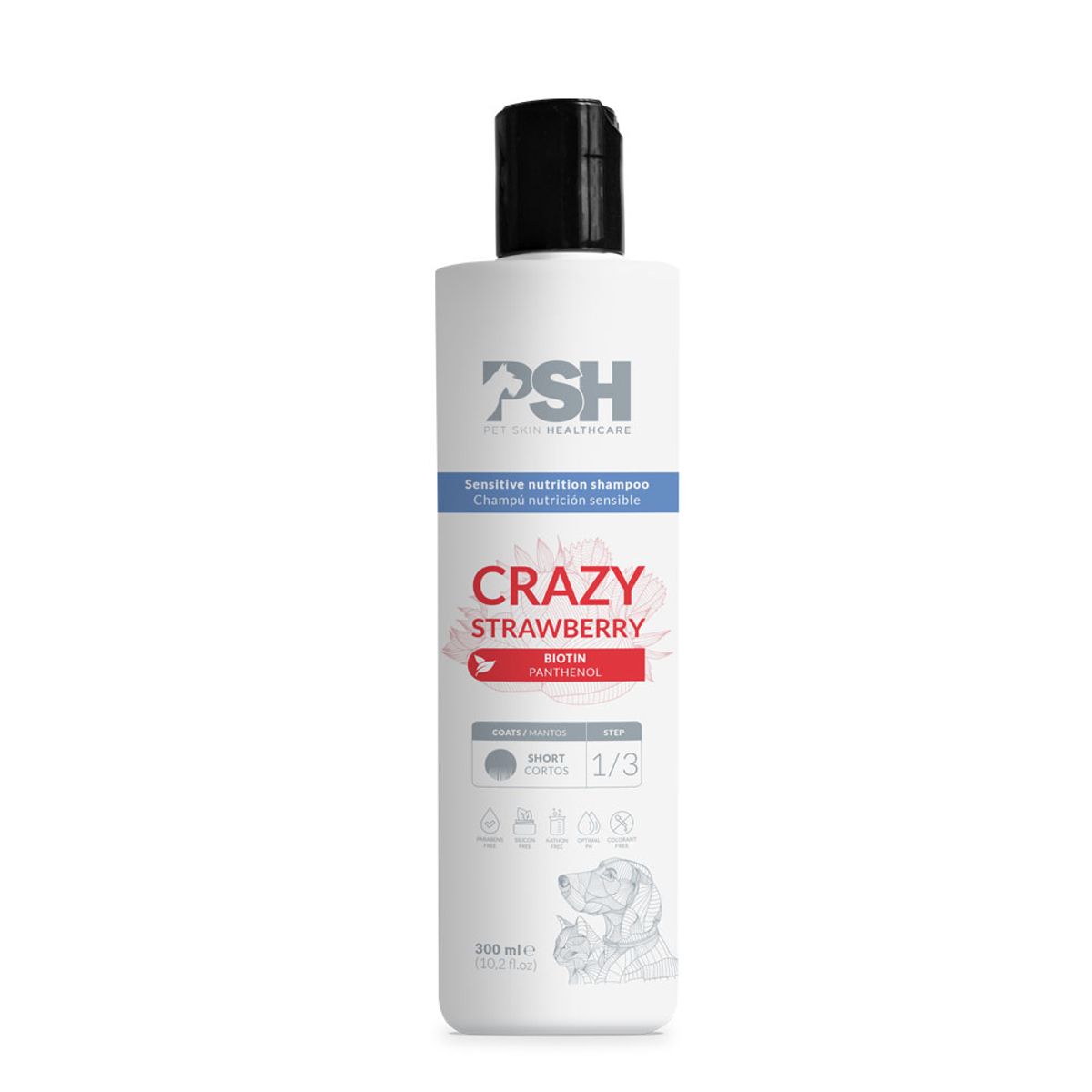 GENERICO - Shampoo Nutrición Sensible para Mascotas Crazy Strawberry PSH 300 ml