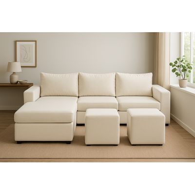 Imagen 2 del producto Sofa Seccional 3C Lusso Crudo Chaise Lounge Ambos Lados