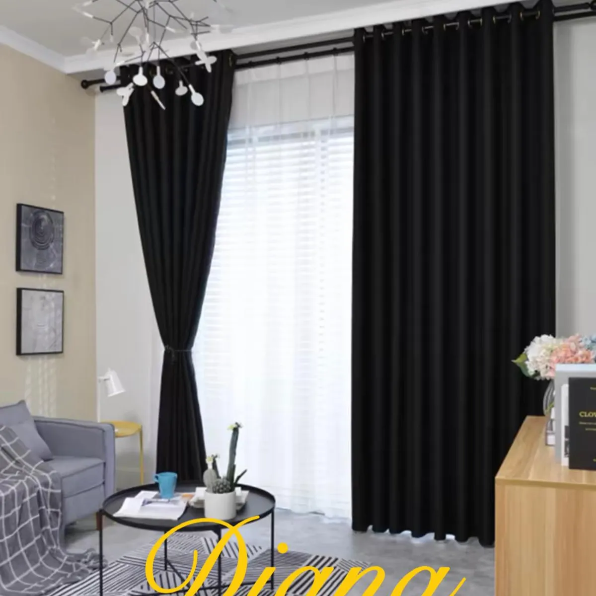 DIANA - Cortinas BlackOut Goma Blanca