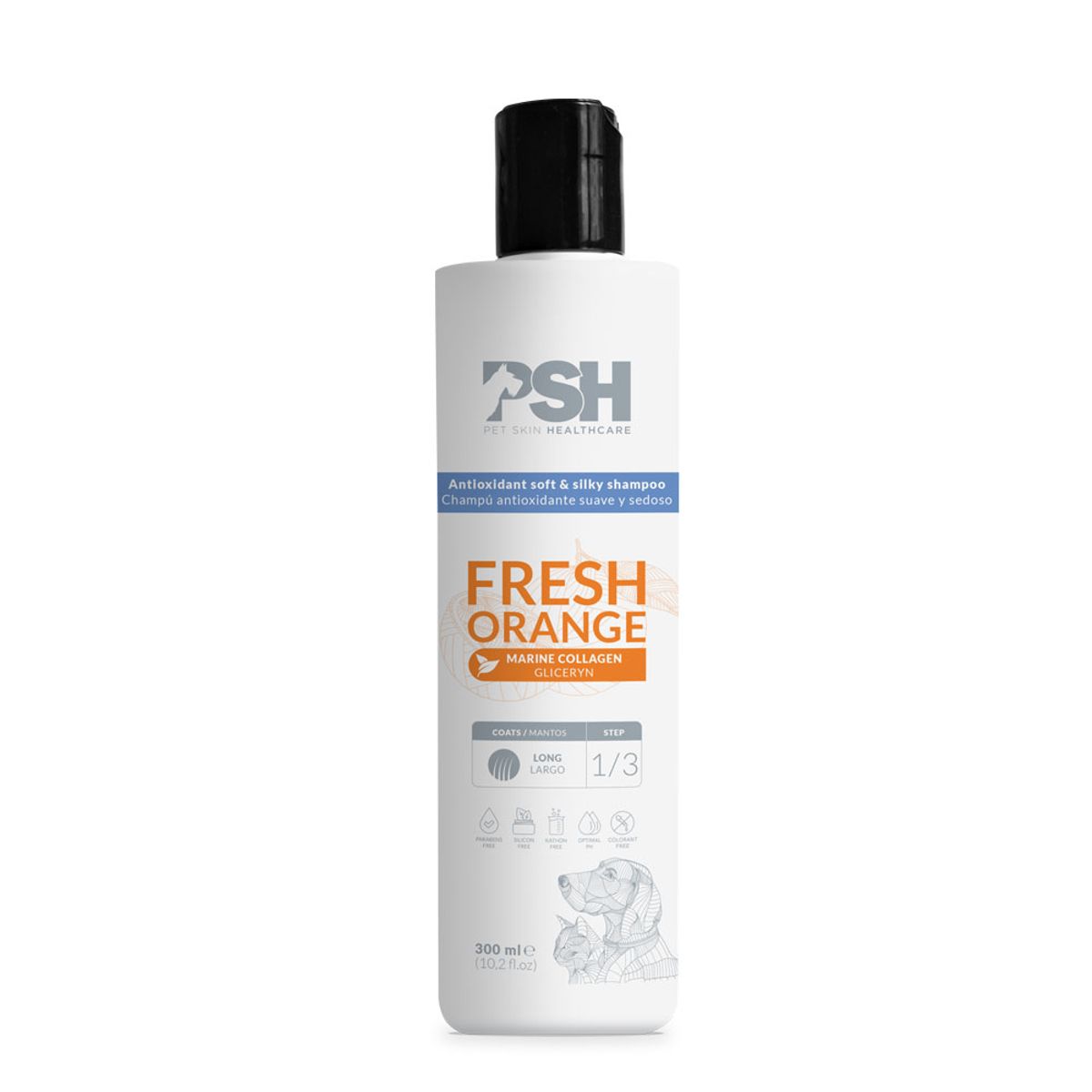 GENERICO - Shampoo Antioxidante Suave y Sedoso para Mascotas Fresh Orange PSH 300 ml