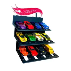 GENERICO - EXHIBIDOR AUTOS ESCALA 1:64 – CAPACIDAD PARA 12 AUTOS (NO INCLUYE VEHÍCULOS)