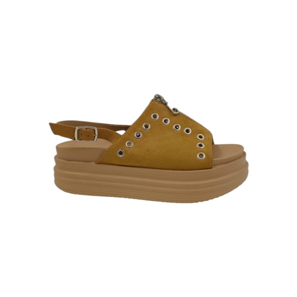 HERIEL - Sandalia Camel Plataforma
