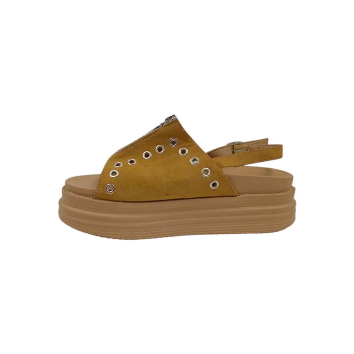 HERIEL - Sandalia Camel Plataforma