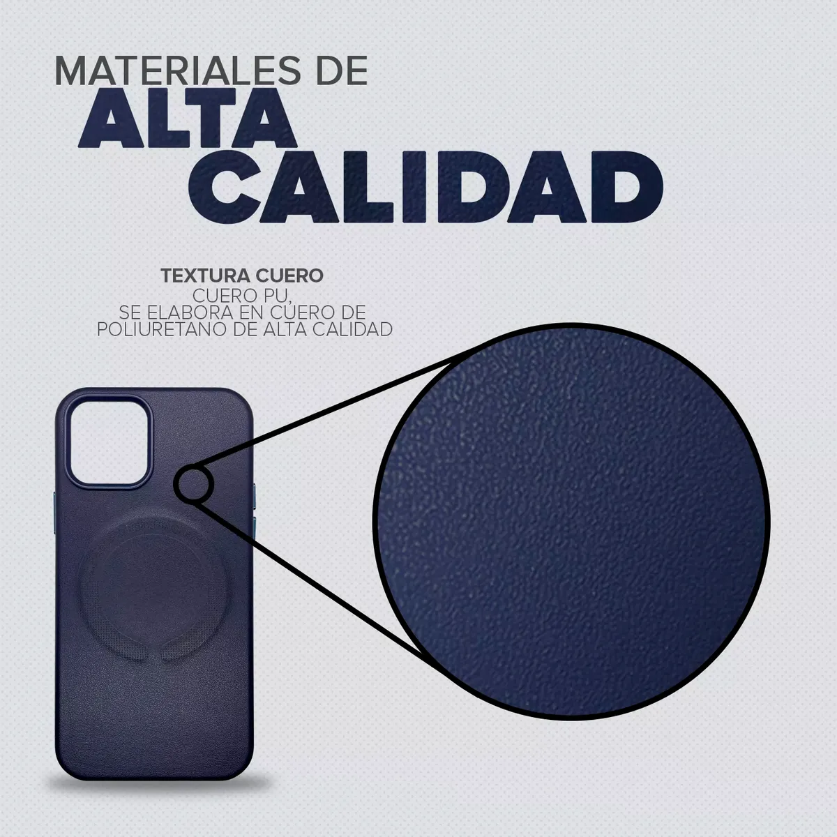 KBOD - Carcasa Antigolpes de Cuero Magnetic Para iPhone 13 Pro Max Azul