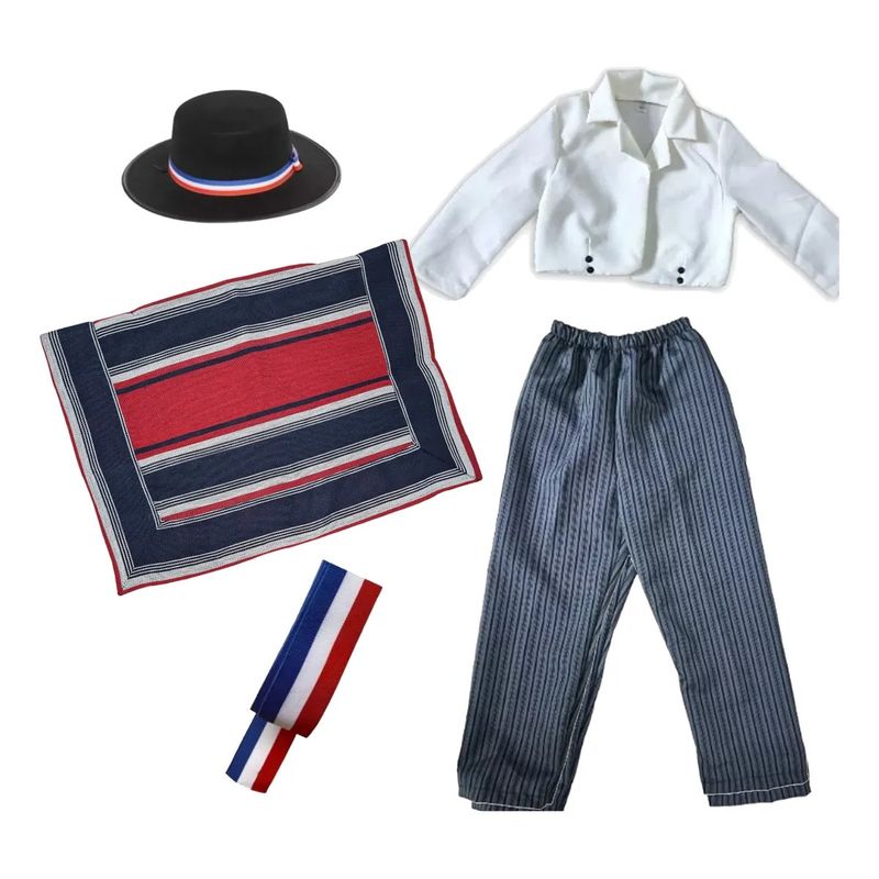 MORLAN - Traje Tipico Vestimenta Huaso Niño Fiestas Patrias Chile Poncho