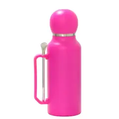 CARIBEE - Termo Matero 1.3 Litros Acero Inoxidable + Mate Y Bombilla Rosado