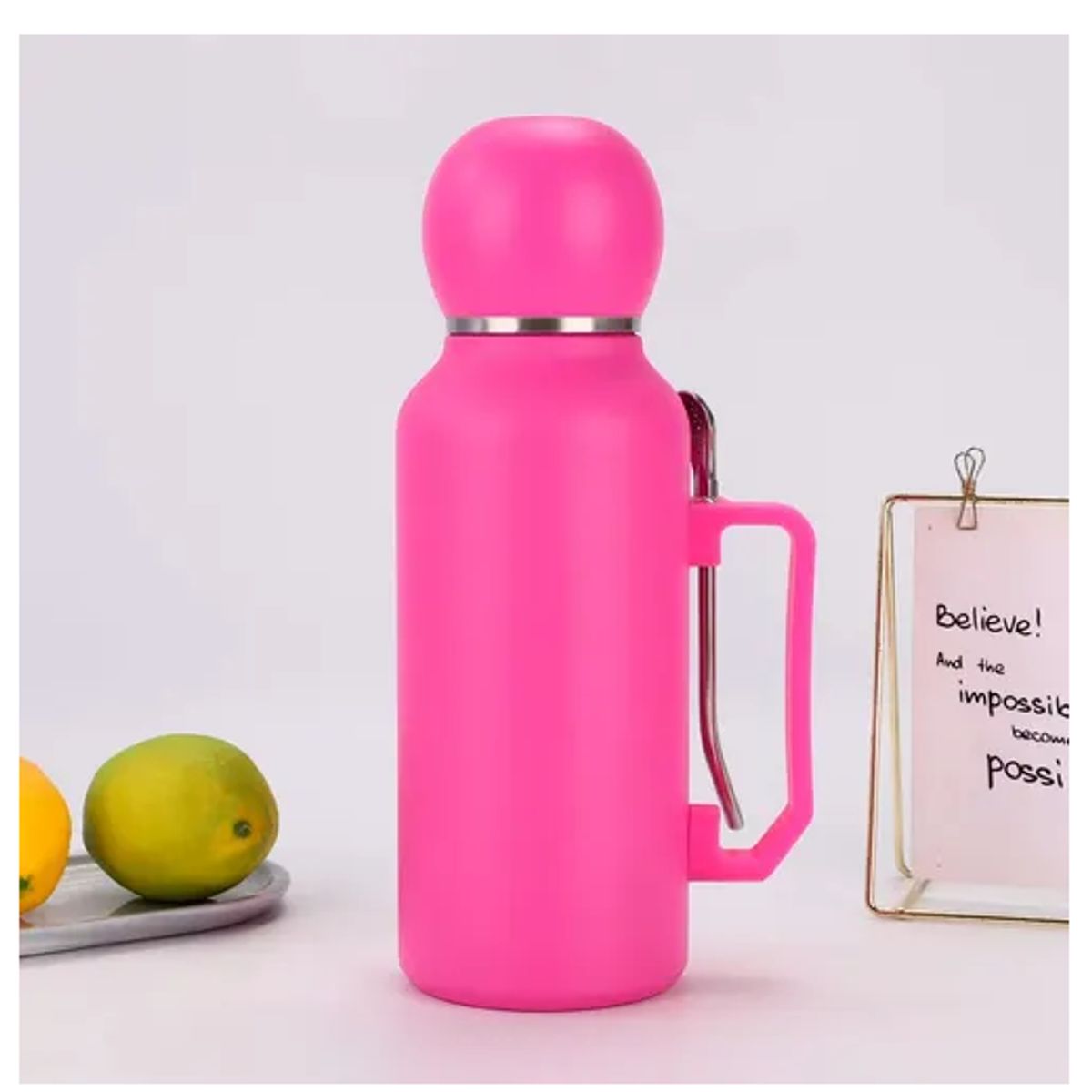 CARIBEE - Termo Matero 1.3 Litros Acero Inoxidable + Mate Y Bombilla Rosado