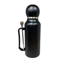 CARIBEE - Termo Matero 1.3 Litros Acero Inoxidable + Mate Y Bombilla Negro