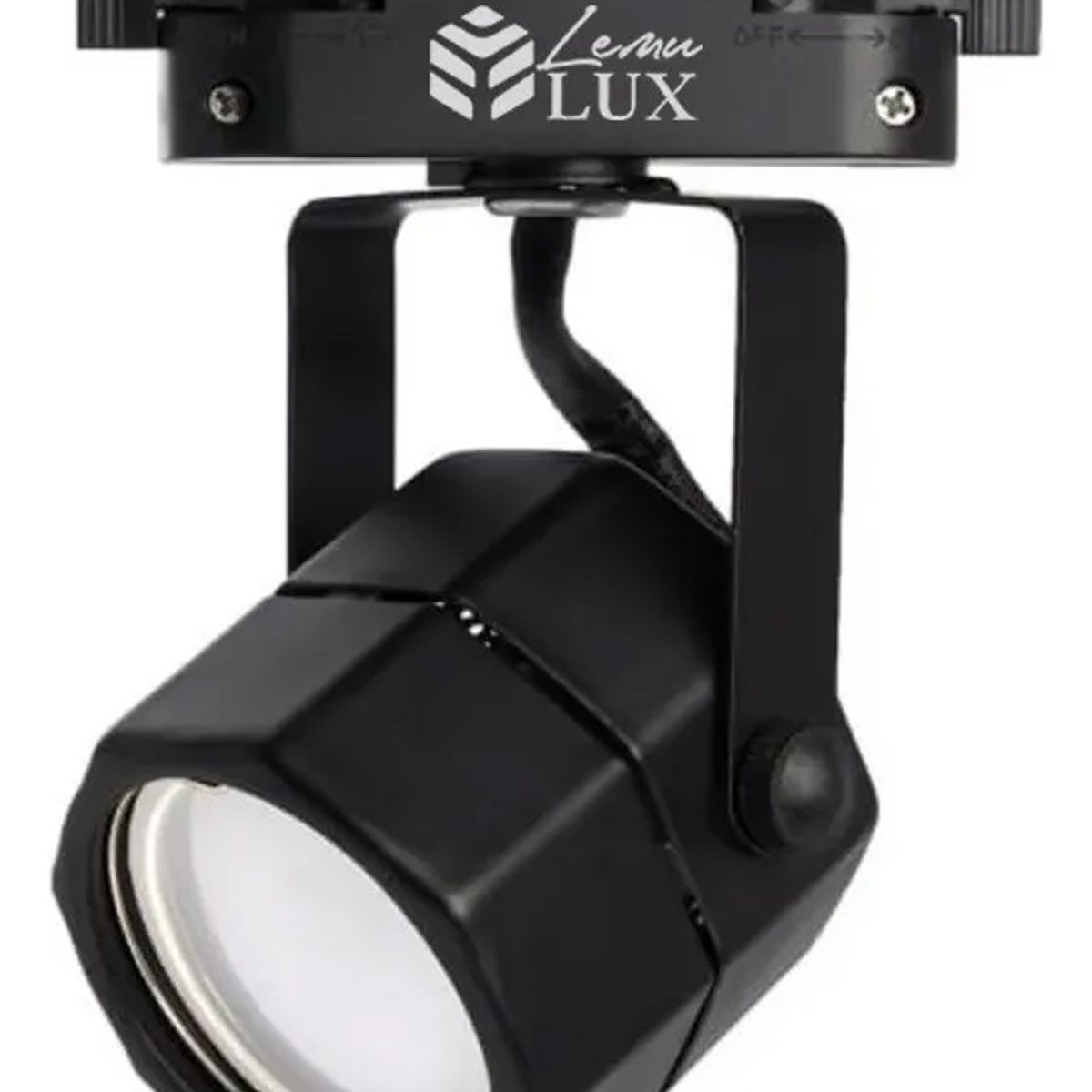 LEMU LUX - 4 Foco Riel Dimeable 220v Luz Calida + Riel Monofásico 2mt Negro Gu10