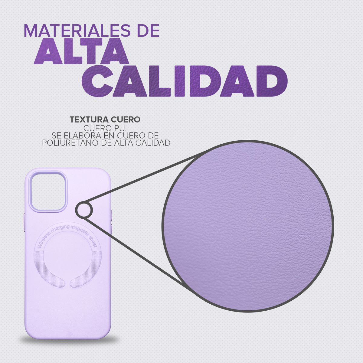 KBOD - Carcasa Antigolpes de Cuero Magnetic Para iPhone 13 Pro Max Lila